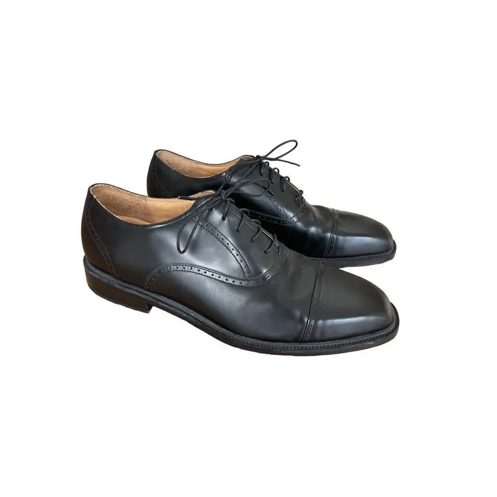 Rockport Mens Black Lace Up Square Toe Leather Comfort Oxford Shoes Size 11.5